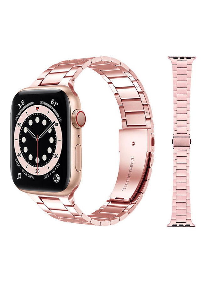 Replacement Strap Watchband For Apple Watch Series 7 45mm / 6 / SE / 5 / 4 44mm / 3 / 2 / 1 42mm Rose Powder