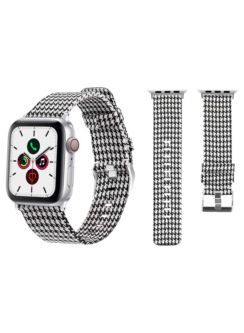 Fabric Replacement Band  For Apple Watch Series 5/4/3/2/1 40/38mm Black White