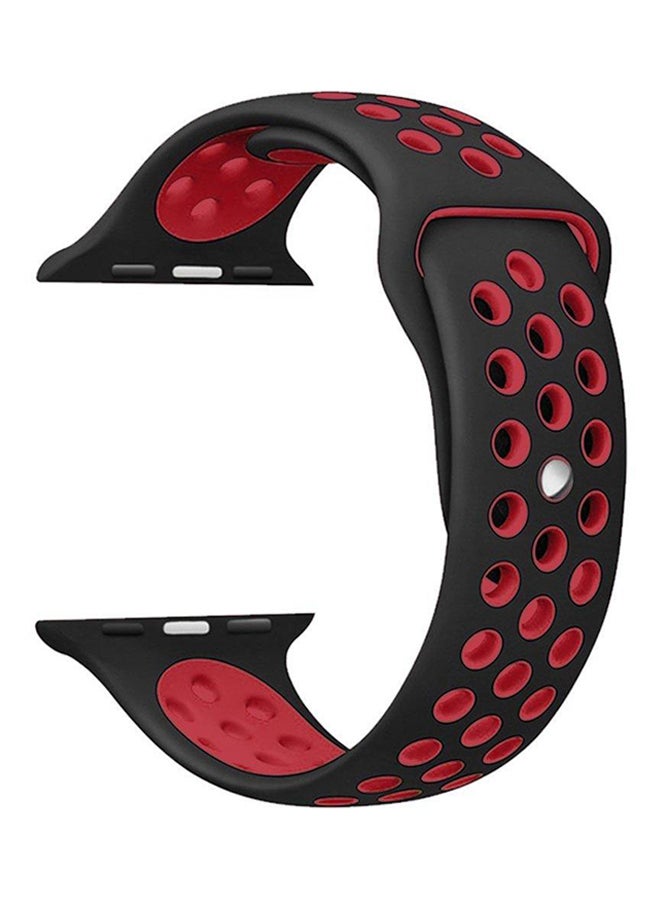 Replacement Band For Apple Watch Series 3/2/1 Black/Red