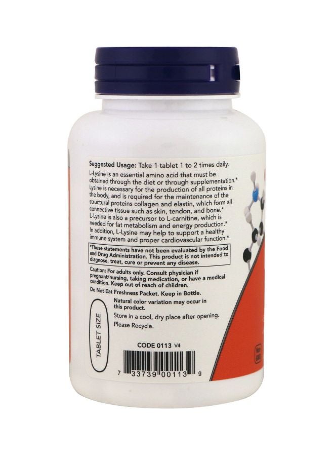 Pack Of 2 L-Lysine Amino Acid Dietary Supplement - 100 Tablets