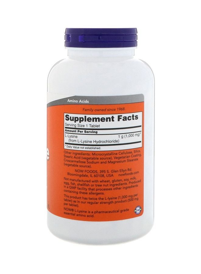 Pack Of 2 L-Lysine Amino Acid Dietary Supplement - 100 Tablets