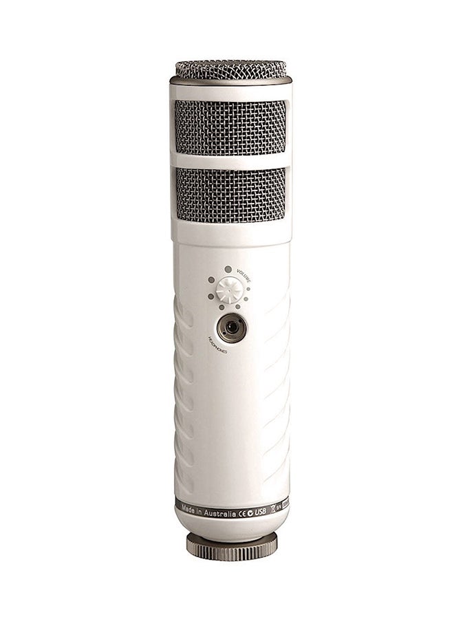 Podcaster USB Microphone White/Grey