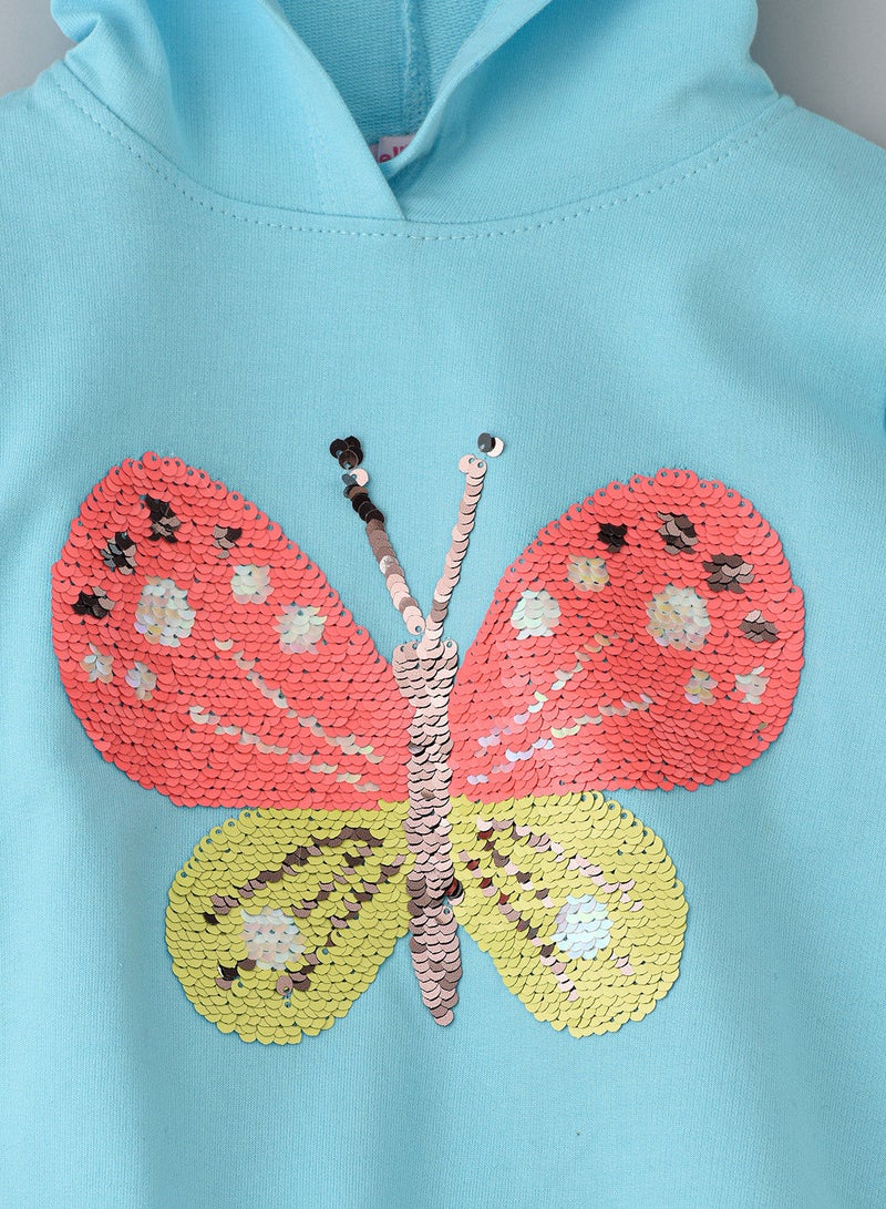 Sweat top with sequins work at front