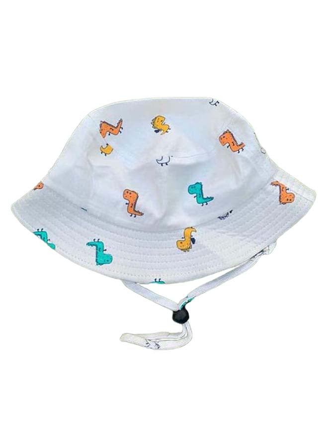 Dinosaur Design Printed Hat White/Blue/Orange