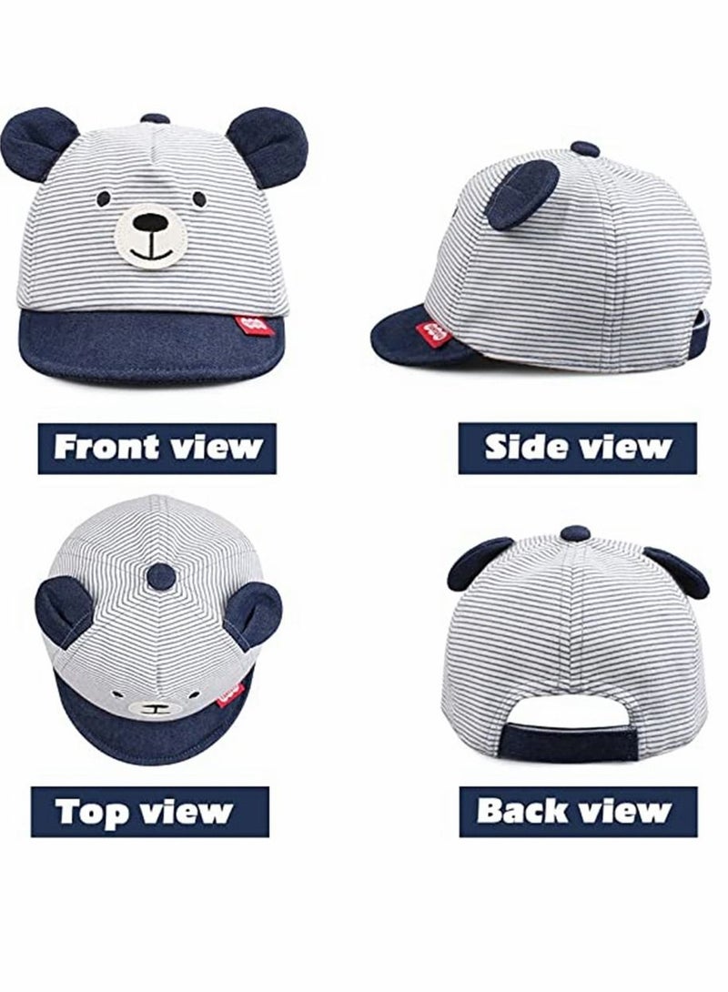 Baby Duck Baseball Hat Cap, Infant Kids Sun Hat Bear Cute Cartoon Caps Spring Summer Baby Hat Spring and Autumn Novel Thin Baseball Cap Flat Tongue Cap Baby Fashion Breathable Comfortable Cotton