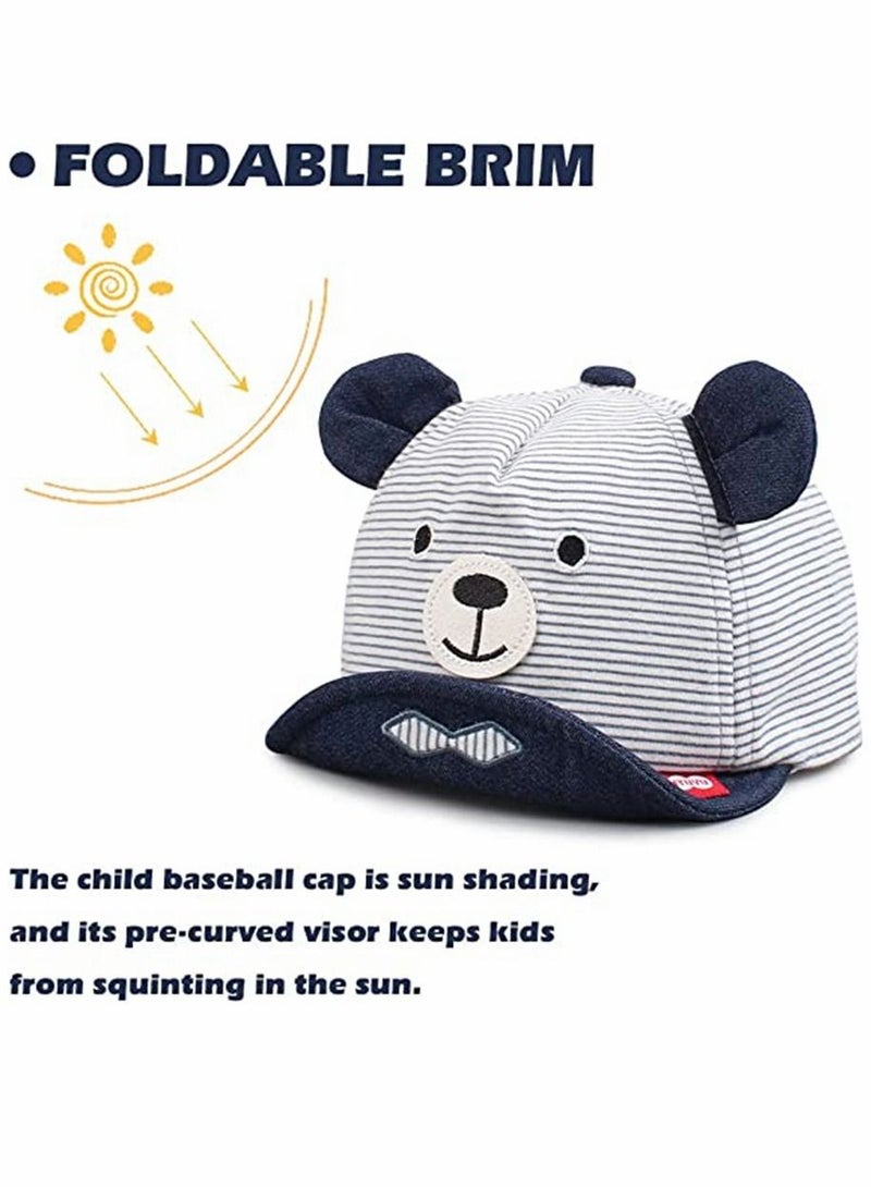 Baby Duck Baseball Hat Cap, Infant Kids Sun Hat Bear Cute Cartoon Caps Spring Summer Baby Hat Spring and Autumn Novel Thin Baseball Cap Flat Tongue Cap Baby Fashion Breathable Comfortable Cotton