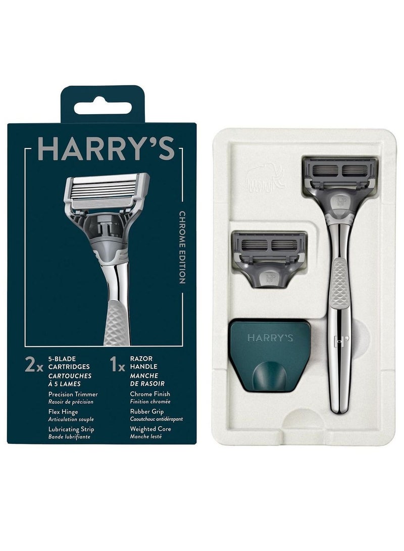 Chrome Edition - Men’s Razor with 2 Blade Refill Cartridges