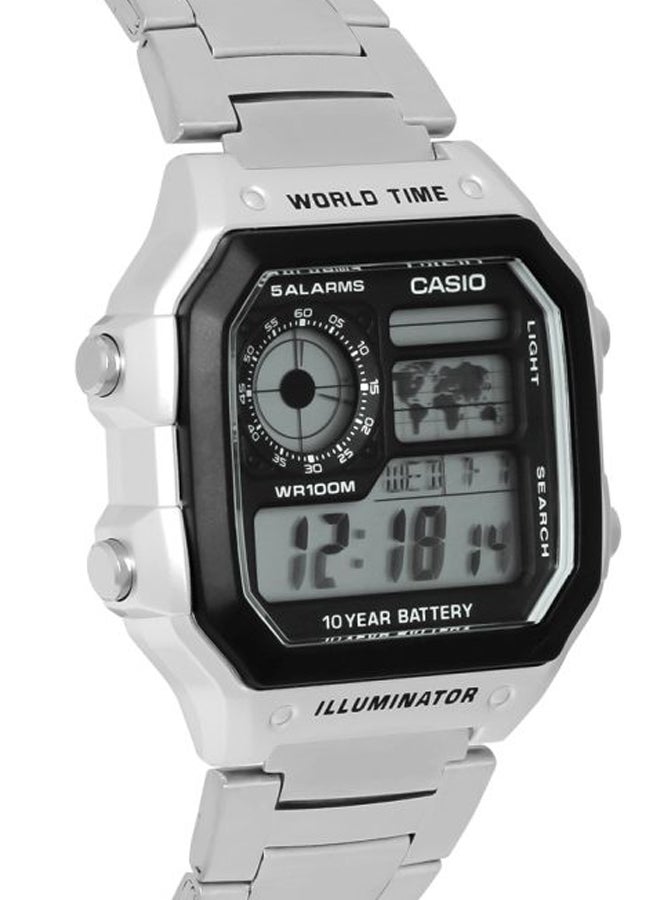 Men's Youth Series Quartz Analog-Digital Watch AE-1200WHD-1AVDF - 42 mm - Silver