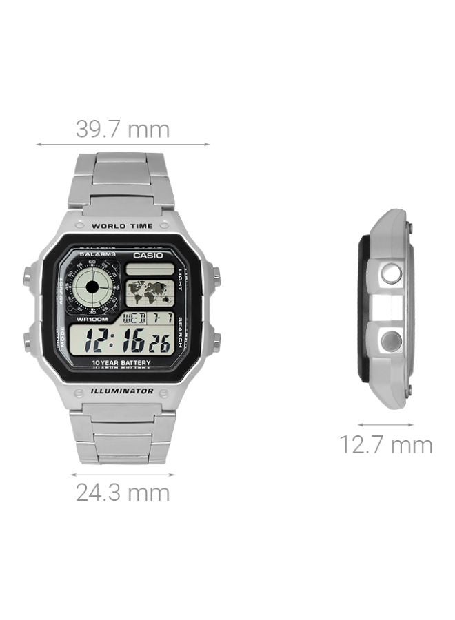 Men's Youth Series Quartz Analog-Digital Watch AE-1200WHD-1AVDF - 42 mm - Silver