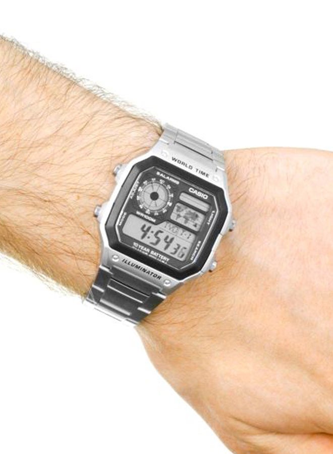 Men's Youth Series Quartz Analog-Digital Watch AE-1200WHD-1AVDF - 42 mm - Silver