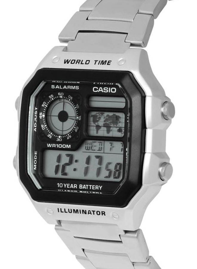 Men's Youth Series Quartz Analog-Digital Watch AE-1200WHD-1AVDF - 42 mm - Silver