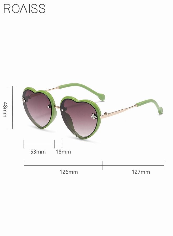 2 Pcs Polarized Kids Sunglasses UV Protection Baby Cartoon Heart Shape Sun Glasses with Metal Frame for Boys Girls and Children Age 4-8