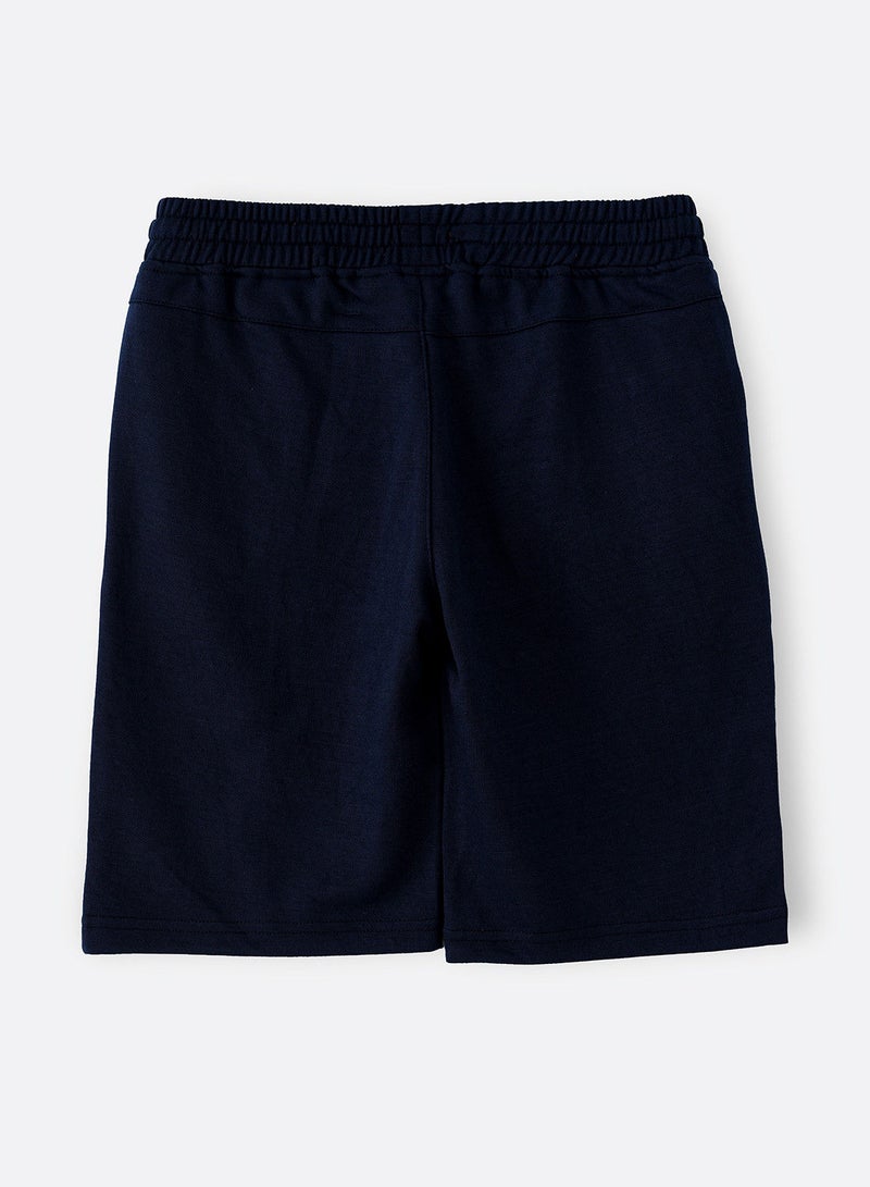 Knit shorts with drawcord