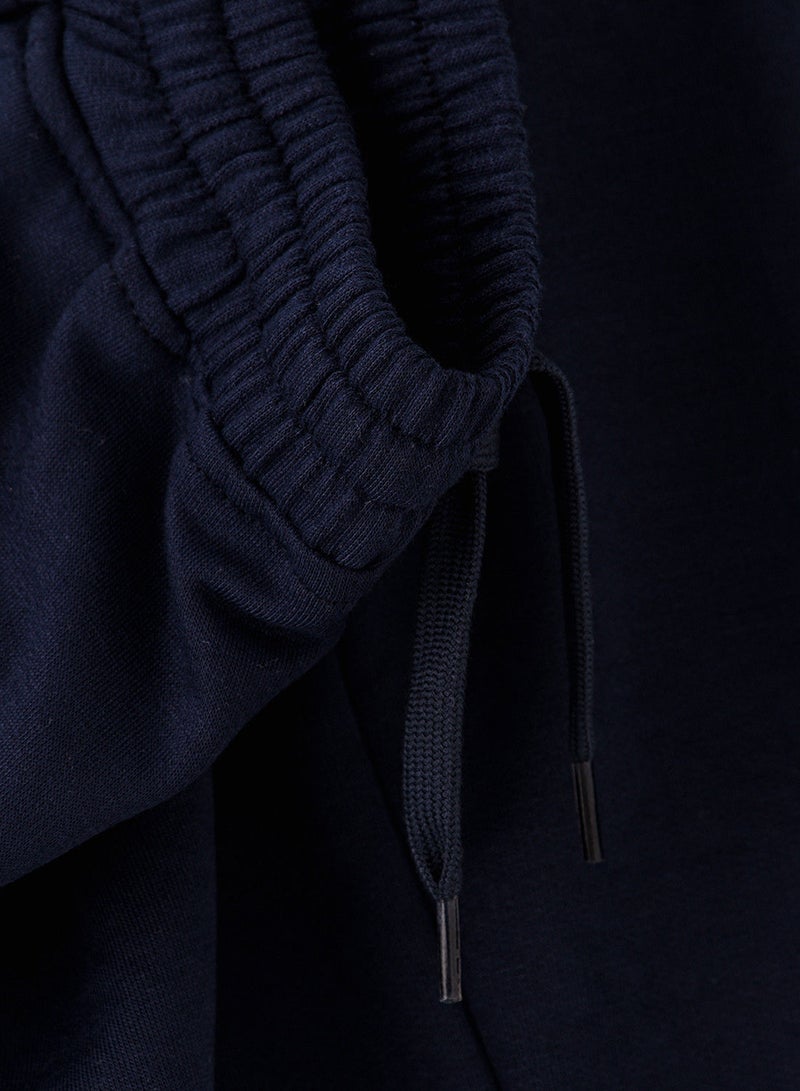 Knit shorts with drawcord