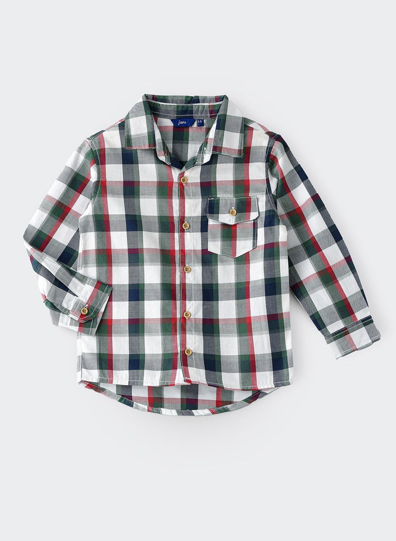 Woven long slv shirt