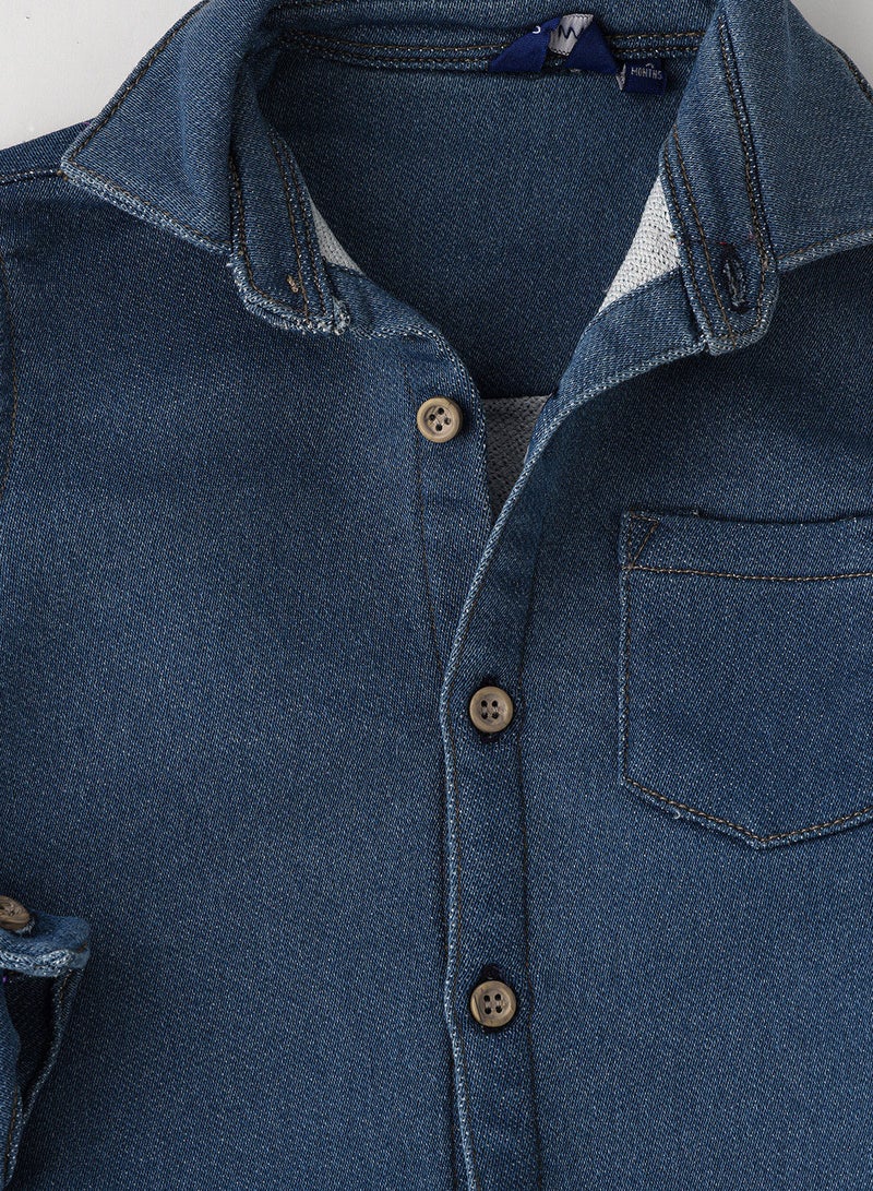 Denim woven shirt