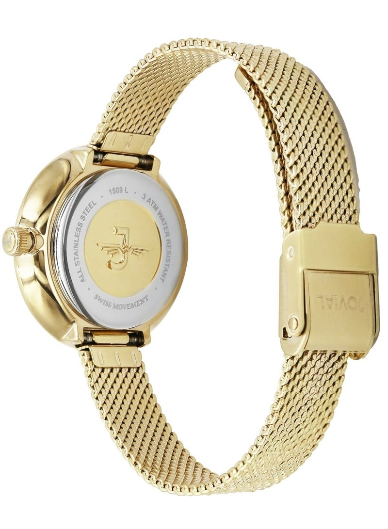 JOVIAL 1509 LGMQ09ZE Women's Fashion Watch Stainless Steel Band Watch, 28mm, Blue