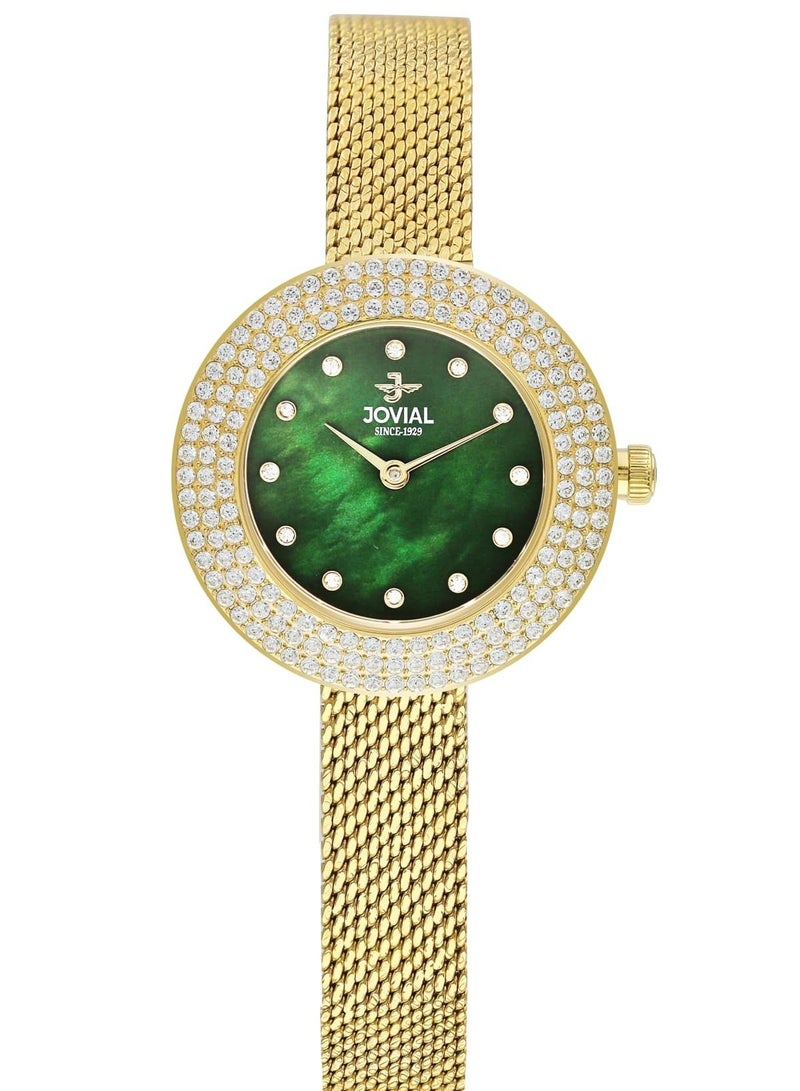 JOVIAL 1509 LGMQ09ZE Women's Fashion Watch Stainless Steel Band Watch, 28mm, Blue