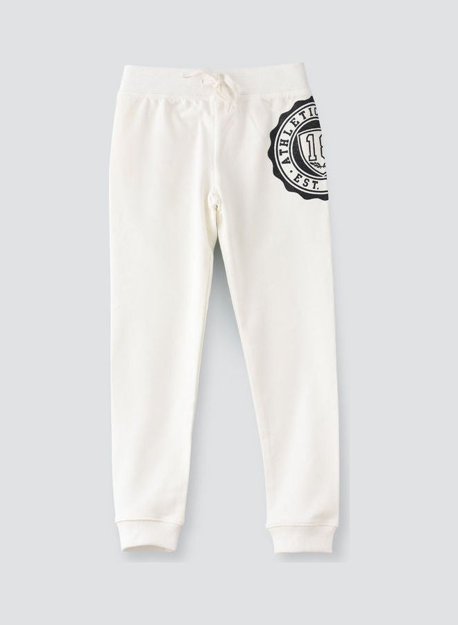Casual Knitted Joggers White
