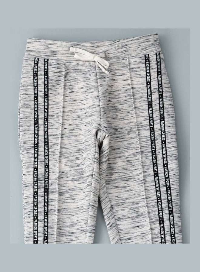 Casual Knitted Joggers Light Grey Melange