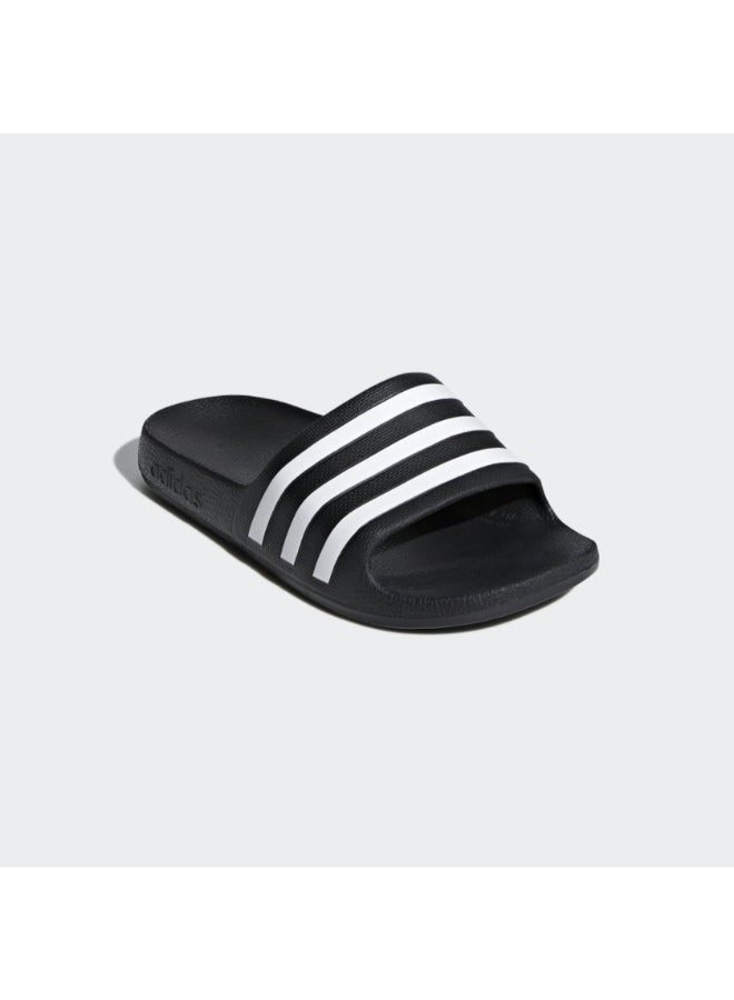 Youth Adilette Aqua Slip-On Slides Black/White