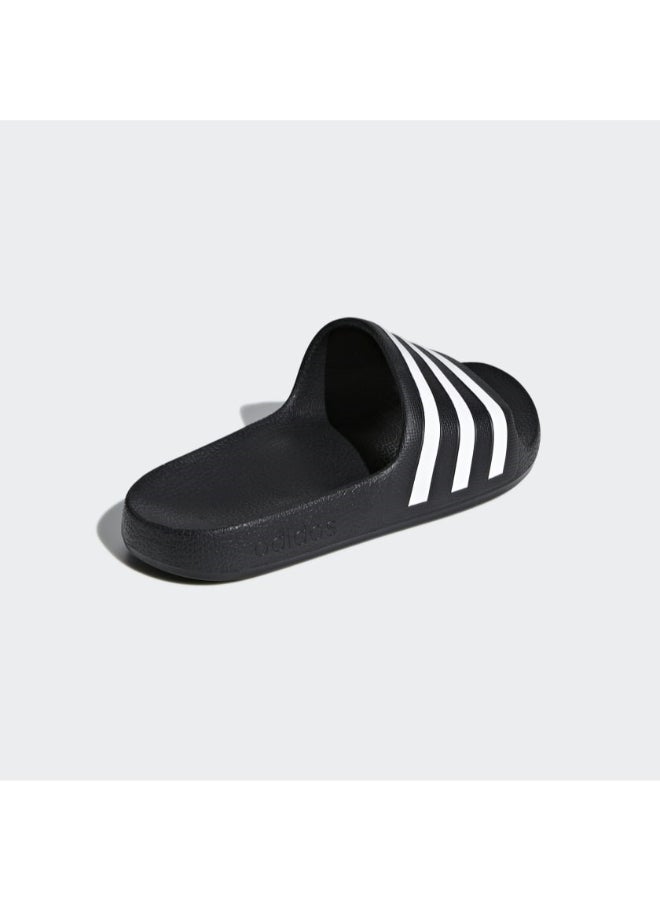 Youth Adilette Aqua Slip-On Slides Black/White