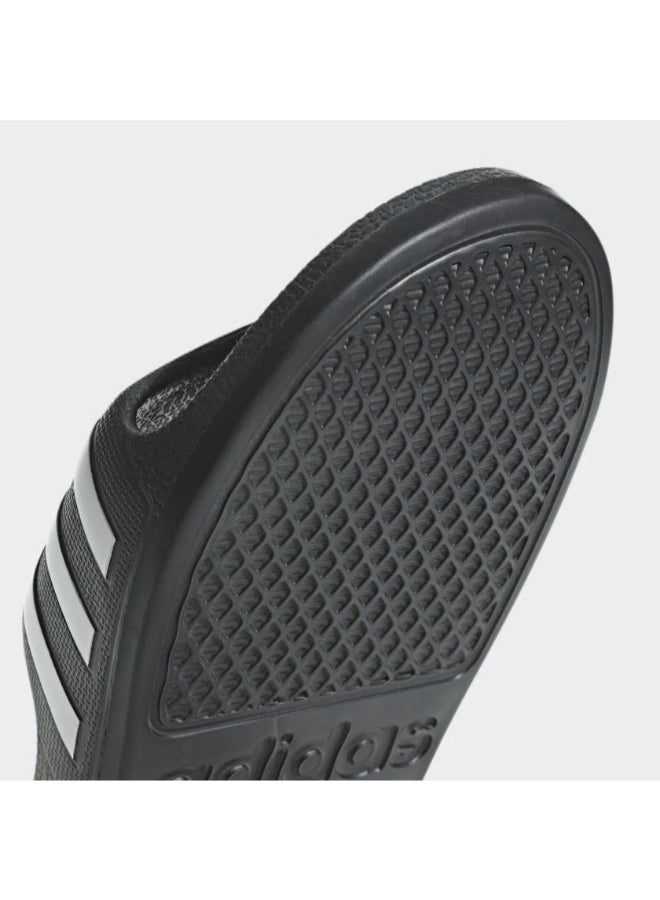 Youth Adilette Aqua Slip-On Slides Black/White