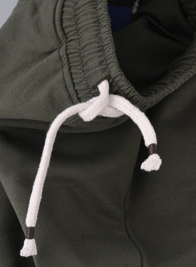 Knit jogger with draw cord