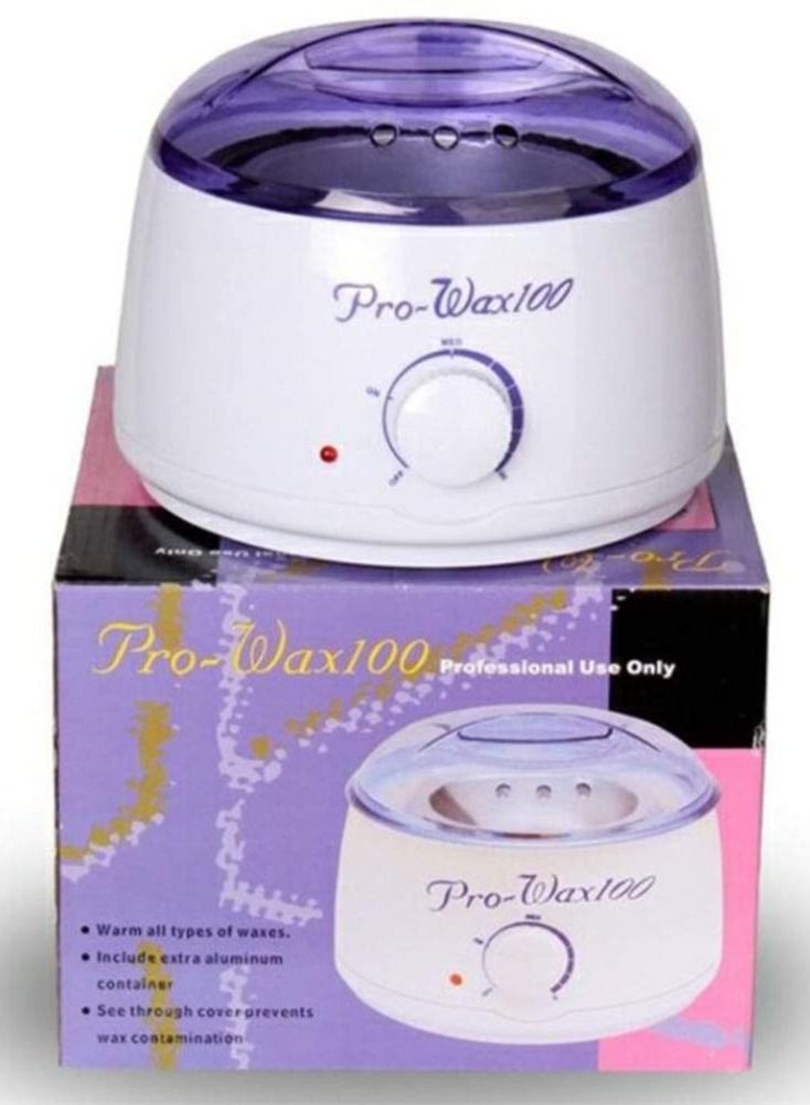 Pack Of 2 Hot Wax With Wax Heating Machine White/Purple/Black