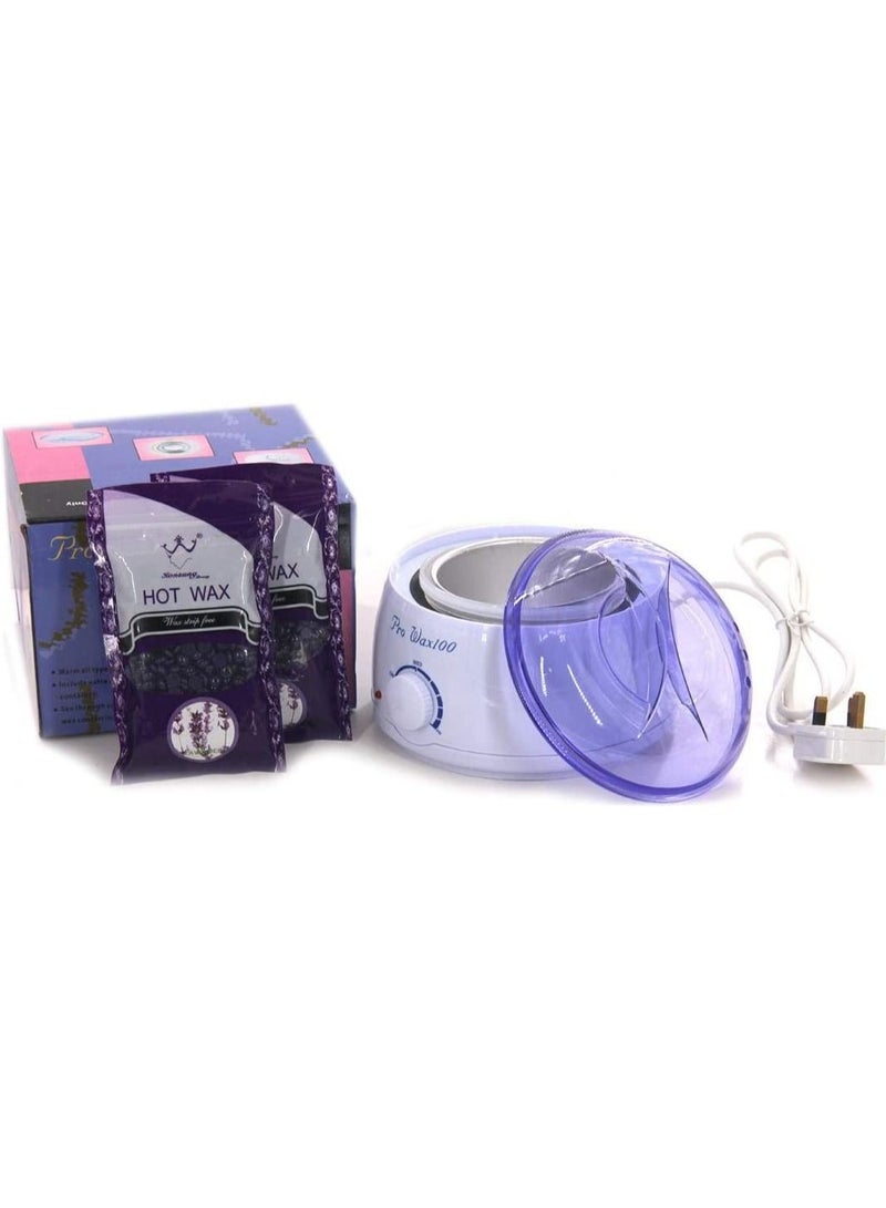 Heat And Melt Wax Machine With 2 Wax Bag White/Purple