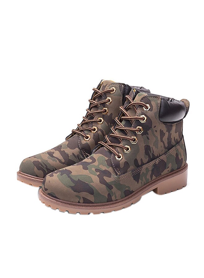 Low Heel Ankle Boots Army Green