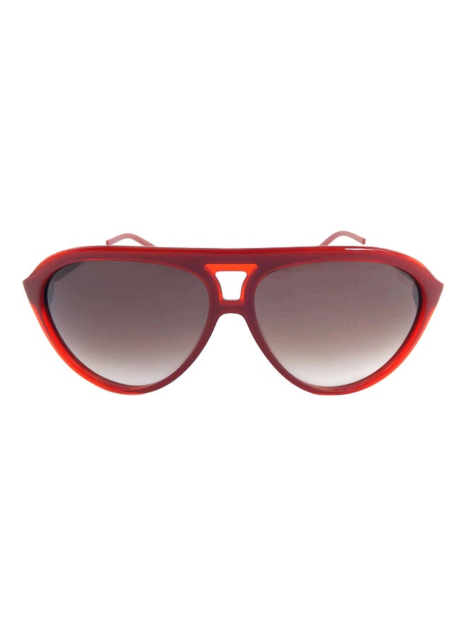 Women's Aviator Sunglasses Deep Red With Metal Accents - Lens Size: 59 mm