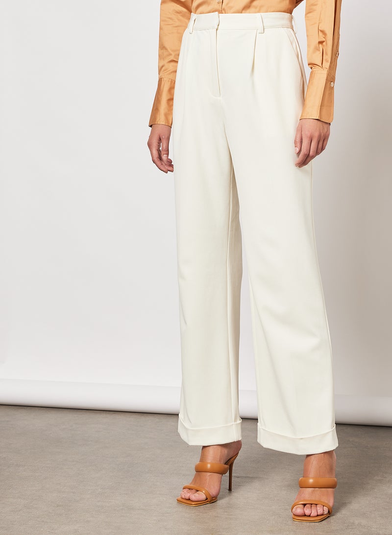 Pleat Detailed Suit Pants Cream