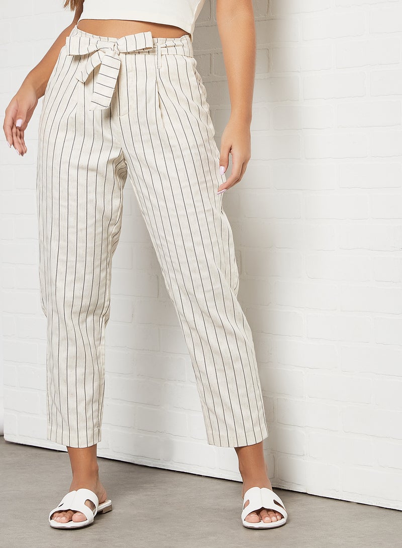 High Waist Striped Pants Moonbeam