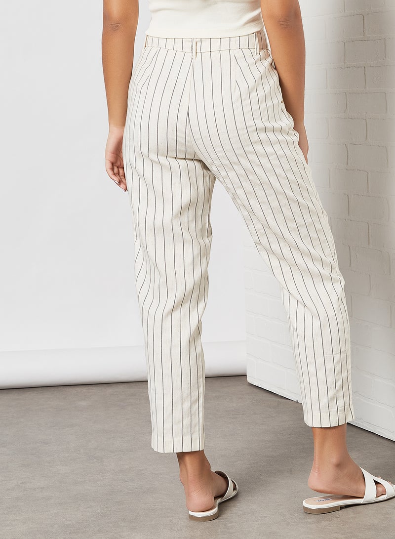 High Waist Striped Pants Moonbeam