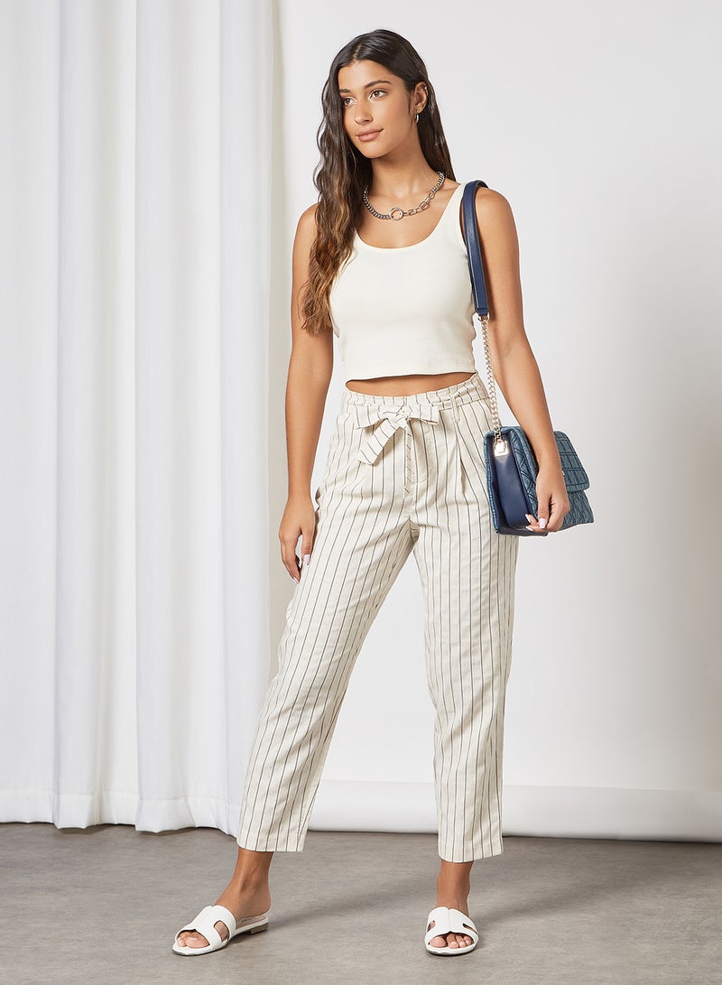 High Waist Striped Pants Moonbeam