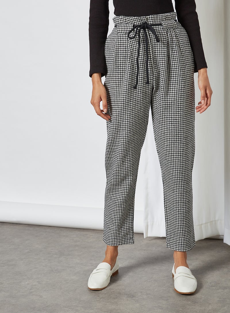 High-Waist Houndstooth Pants Multicolour