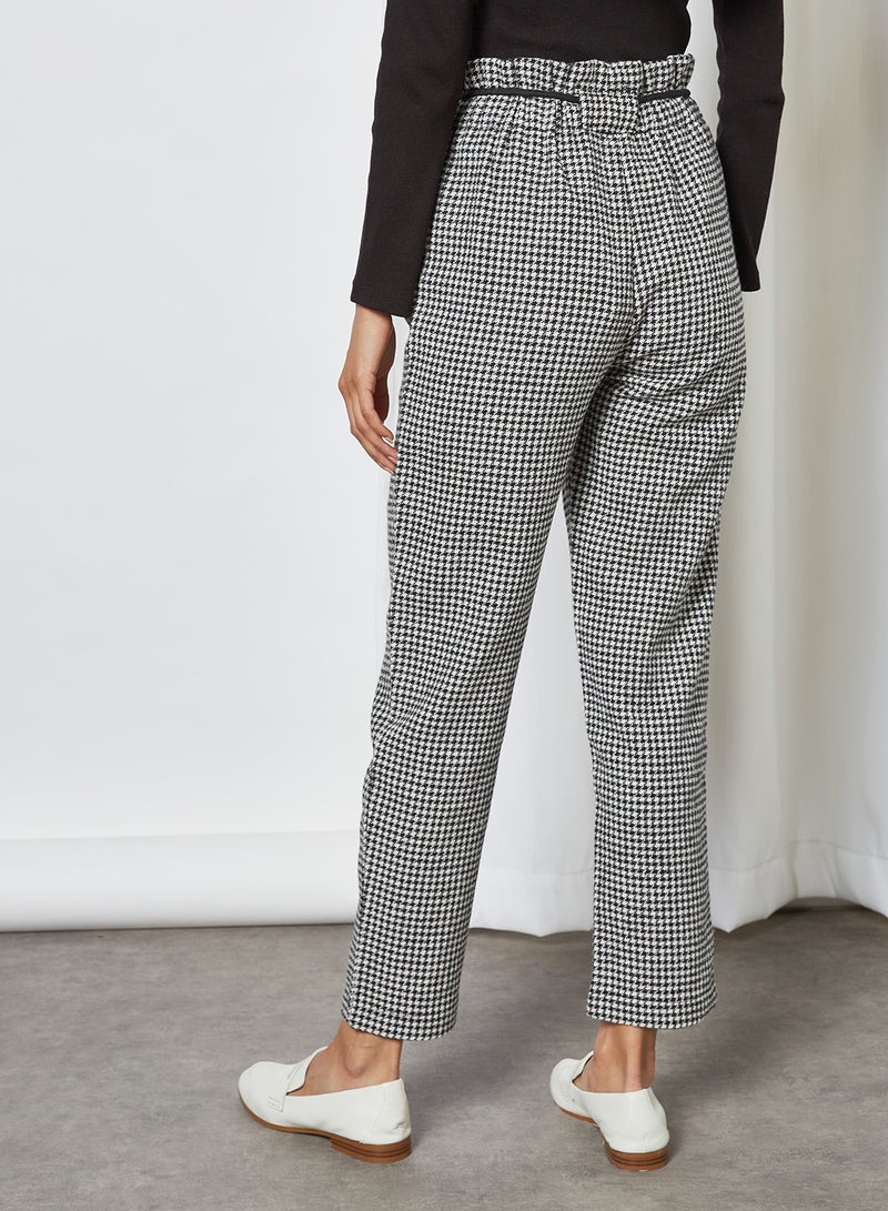 High-Waist Houndstooth Pants Multicolour