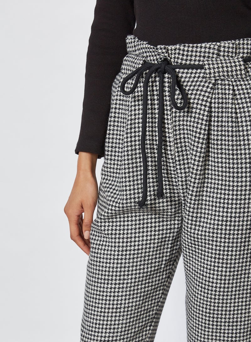 High-Waist Houndstooth Pants Multicolour