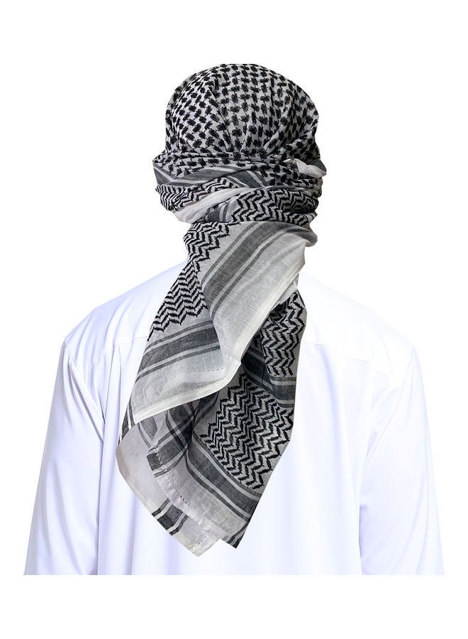 Handmade Polyester Headscarf Black/Grey