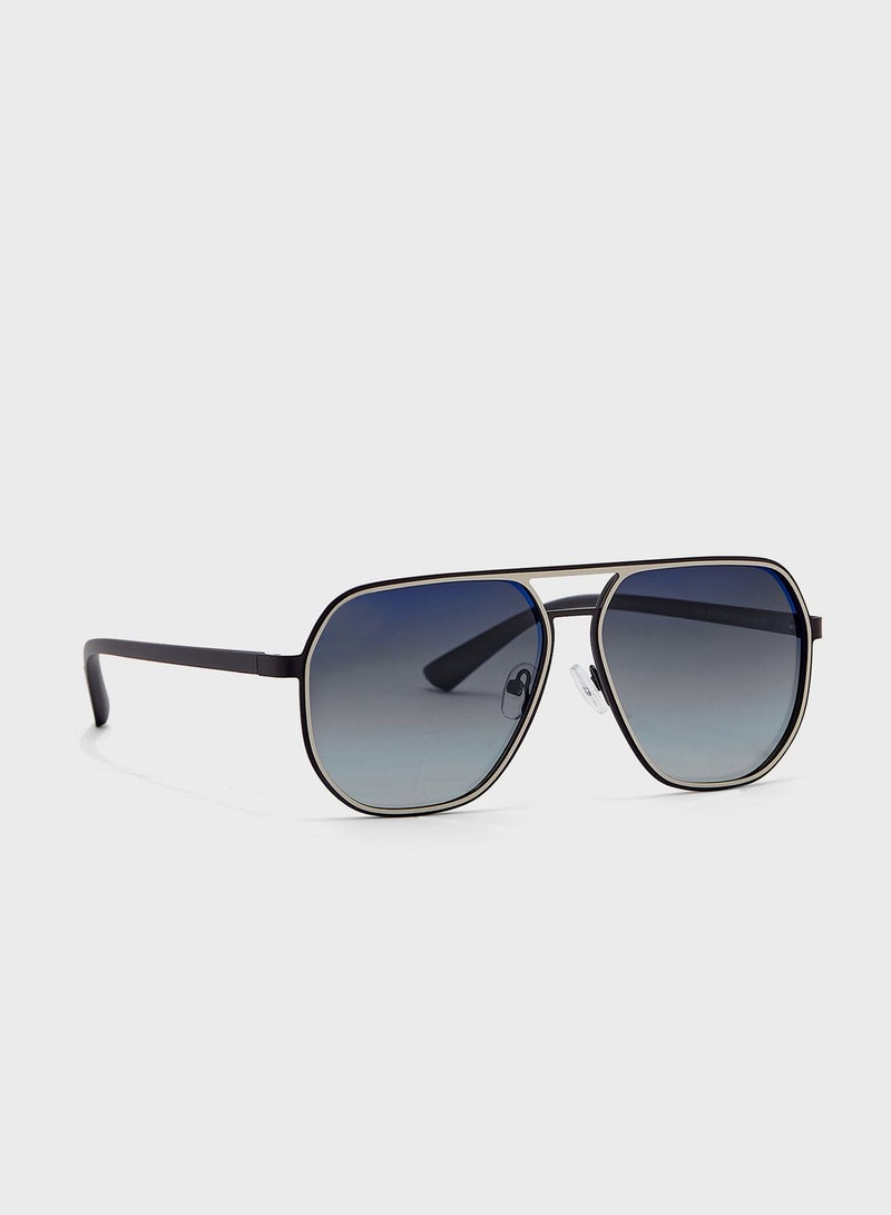 Men's Polarized Oversize Full Rim Aviator Sunglasses SS1218