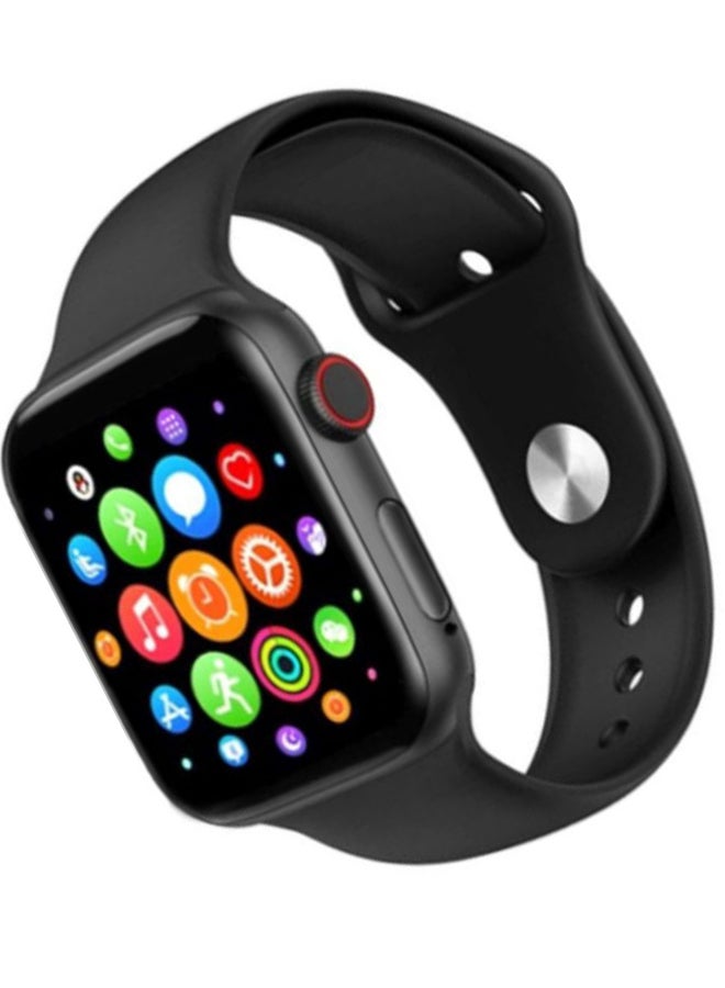 Bluetooth Full Touch Call Smartwatch With Replaceable Strap Black