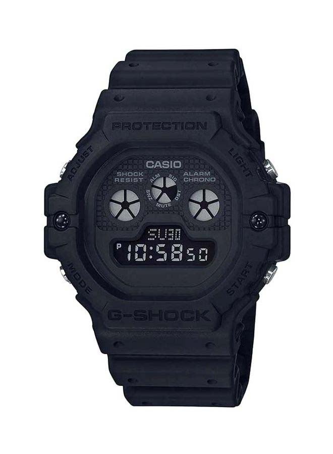 Men's Round Shape Resin Band Digital Wrist Watch 51 mm - Black - DW-5900BB-1DR