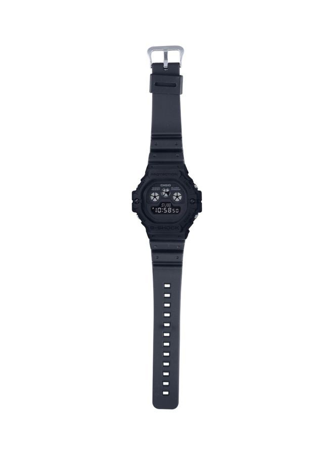 Men's Round Shape Resin Band Digital Wrist Watch 51 mm - Black - DW-5900BB-1DR