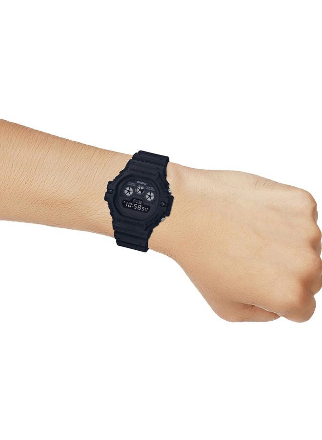 Men's Round Shape Resin Band Digital Wrist Watch 51 mm - Black - DW-5900BB-1DR