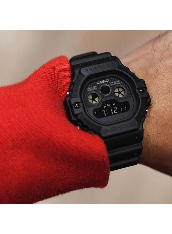 Men's Round Shape Resin Band Digital Wrist Watch 51 mm - Black - DW-5900BB-1DR