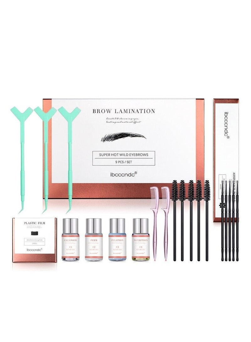 Eyebrow Perm Kit & Lash Lift Kit With Long-lasting and Natural Effect Semi-Permanent Brow Lamination Brows Lifting Perming Setting Cream Tools Set Salon Use In Home