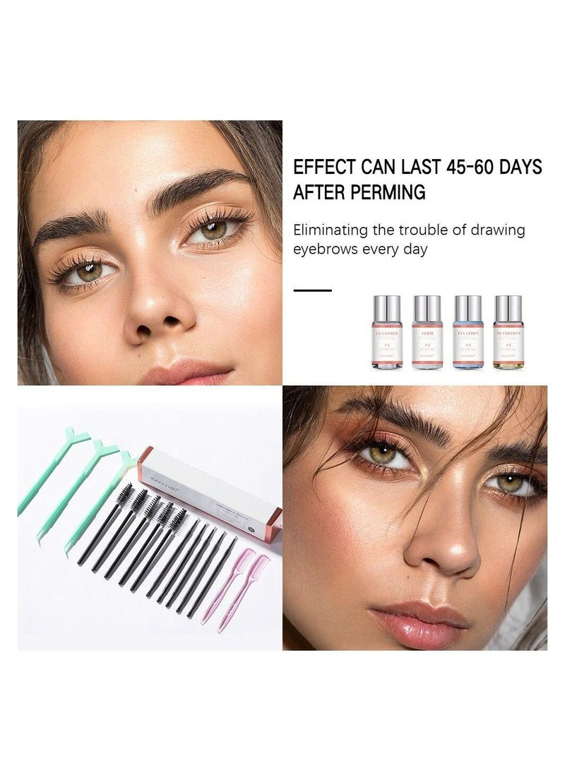 Eyebrow Perm Kit & Lash Lift Kit With Long-lasting and Natural Effect Semi-Permanent Brow Lamination Brows Lifting Perming Setting Cream Tools Set Salon Use In Home