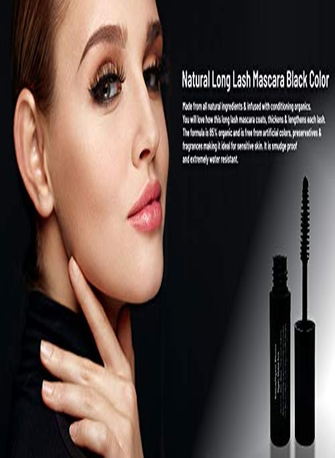 100% Natural Mascara Black, Organic, Vegan, Paraben & Gluten Free, Strengthens & Volumes, Stays On All Day, Made In The Usa, 0.25 Ounce