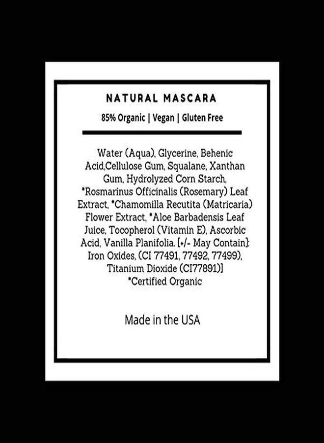 100% Natural Mascara Black, Organic, Vegan, Paraben & Gluten Free, Strengthens & Volumes, Stays On All Day, Made In The Usa, 0.25 Ounce